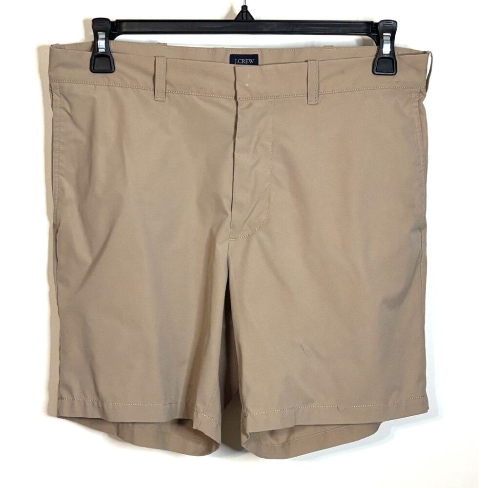 J.Crew Men’s 7” Active Chino Shorts Size 33 Khaki Tan Stretch Preppy
